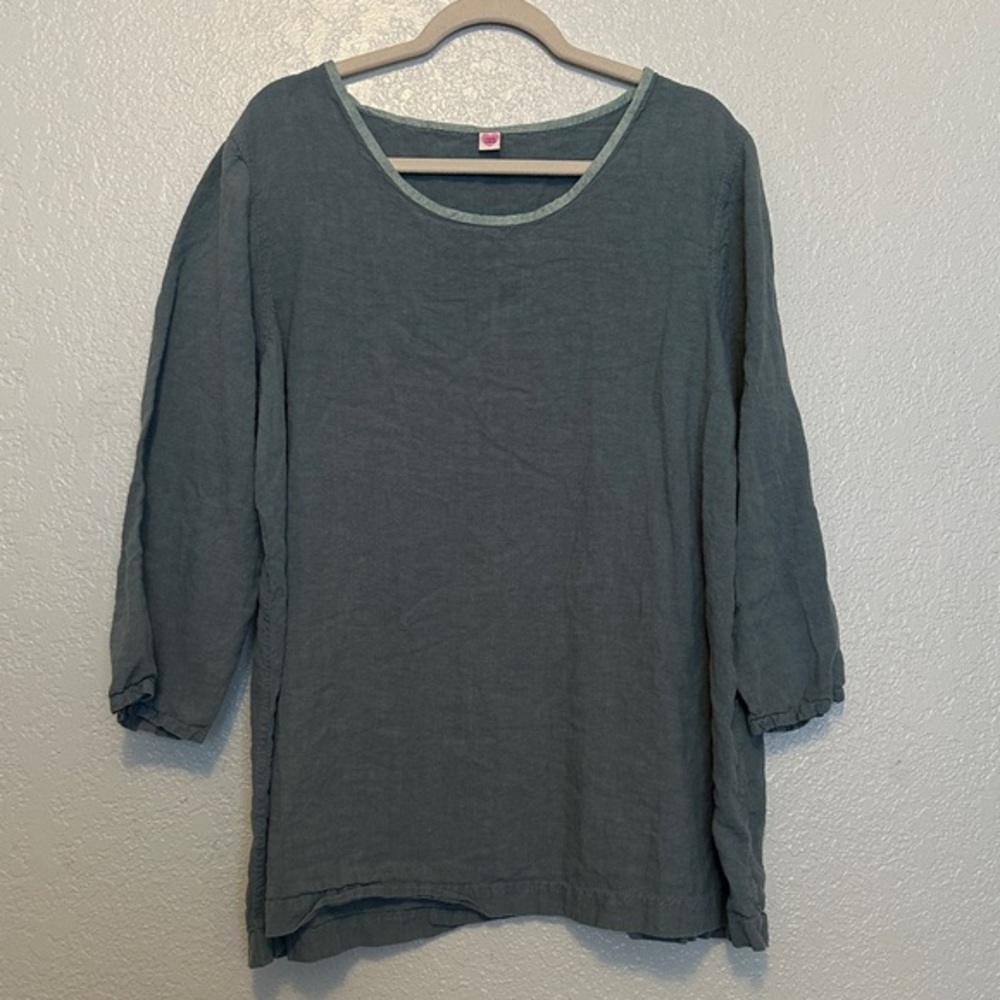 I LOVE LINEN Seafoam Linen Tunic L